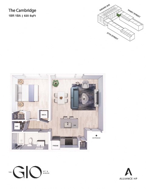 floor plan of a 1 bedroom floor plan  apartments